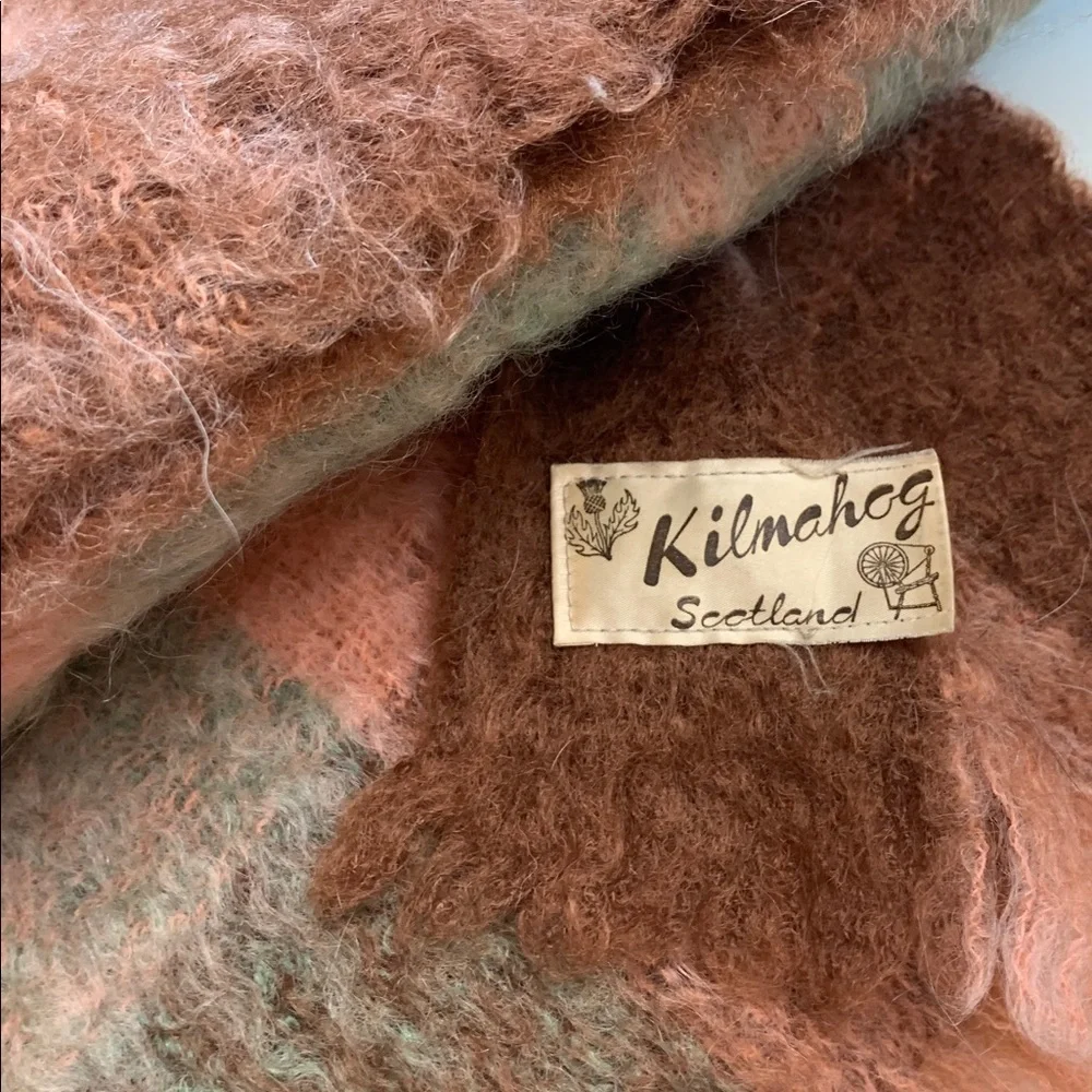 Vintage Kilmahog Scotland Wool Scarf 66” by 17”
Peach, greens and browns - Picture 1 of 4
